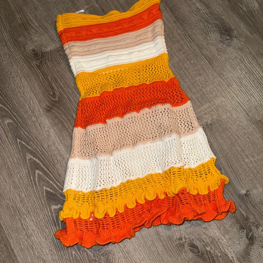 Colorful Striped Knit Dress/Cover Up
